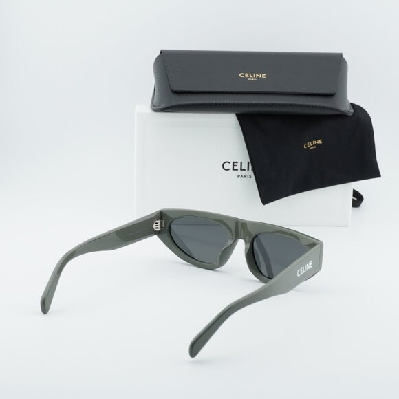 Celine CL40315U 93A Geometric Sunglasses - Green/Smoke main image 9